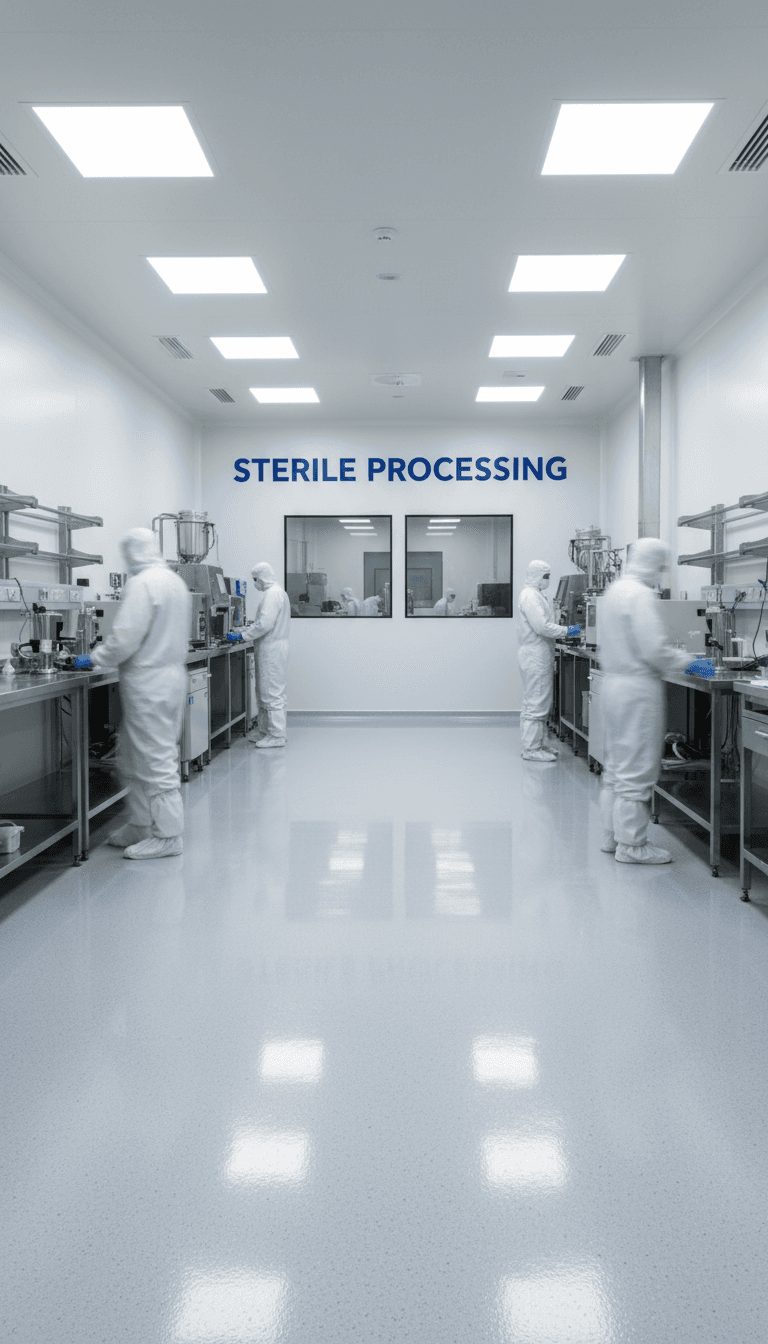 Pharmaceutical lab with epoxy floor