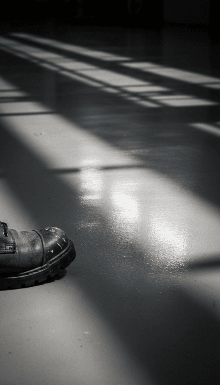 Finished PU floor surface detail showing durability and gloss finish