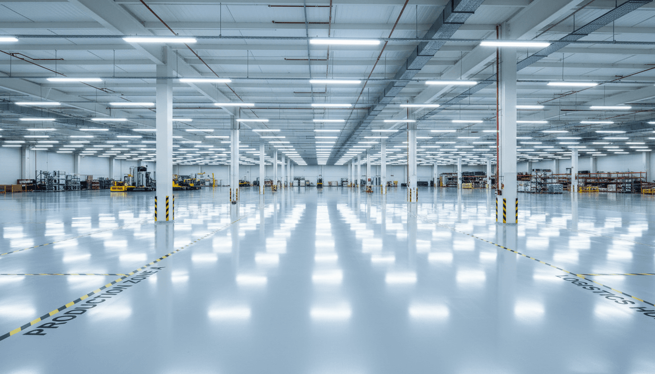 Industrial warehouse with modern PU flooring
