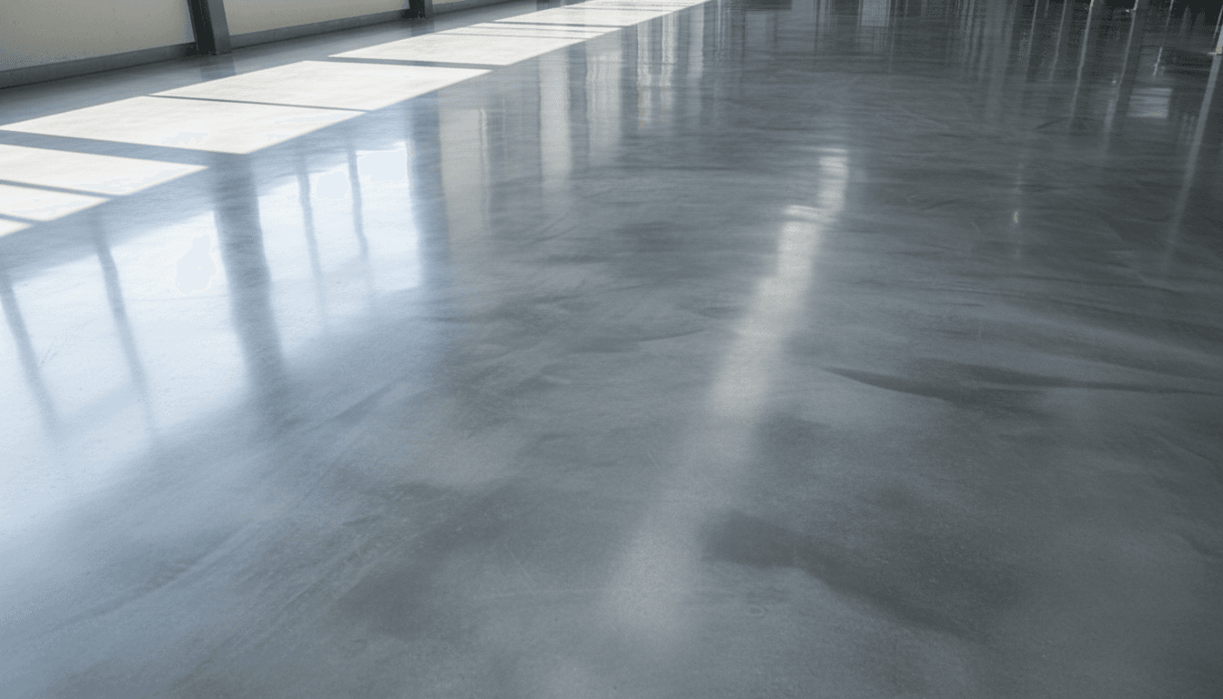Polished industrial floor with high-gloss finish