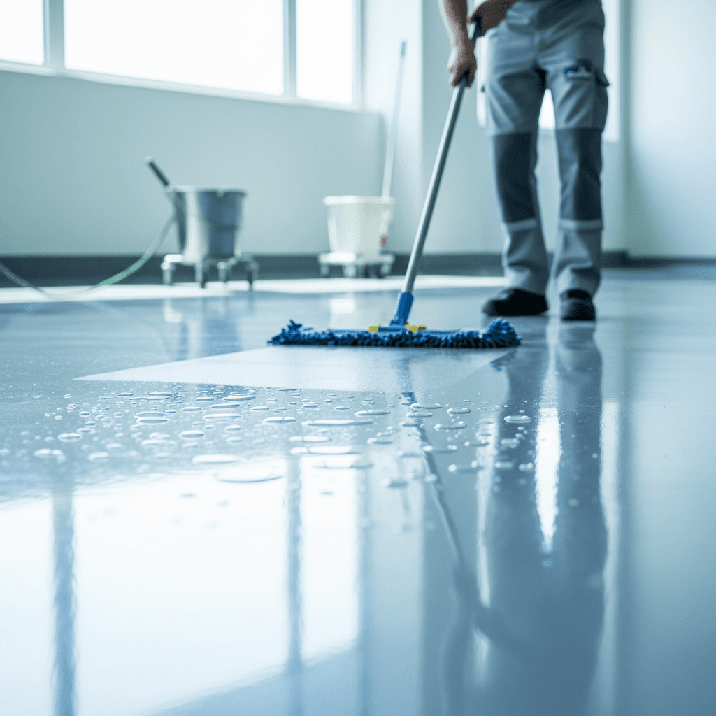 Easy-to-maintain sealed industrial flooring